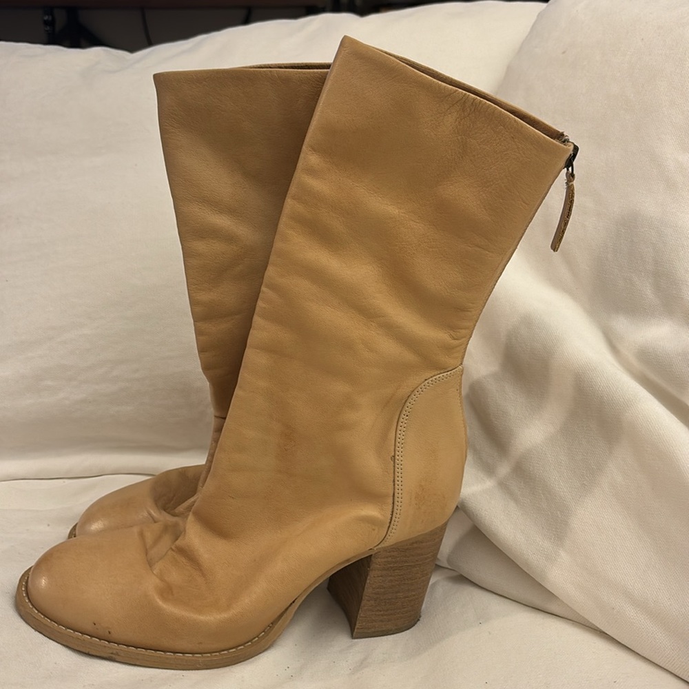 Free People beige calve height boots 39.5 - Picture 5 of 11